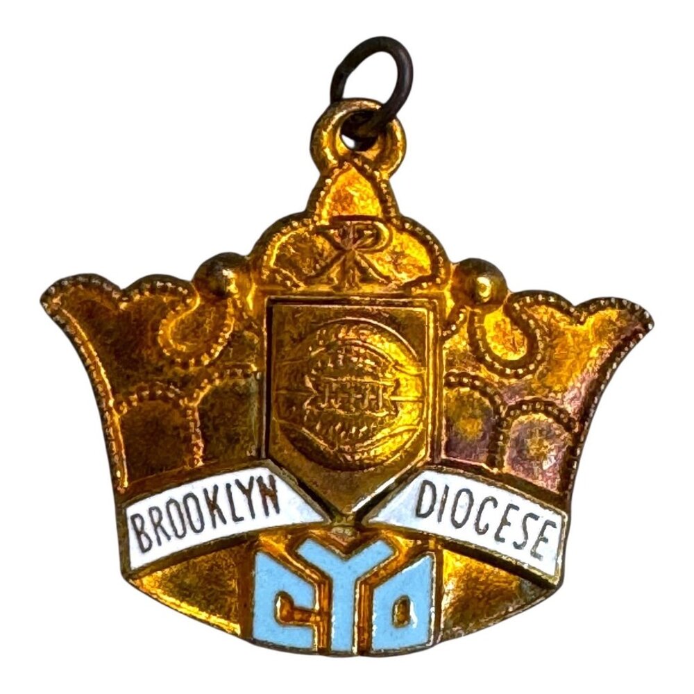 CYO Brooklyn Diocese Track Medal bronze colored medallion 1955 grammar school